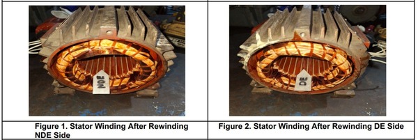 Stator setelah proses rewinding AC Electromotor SIFMA 1,1KW