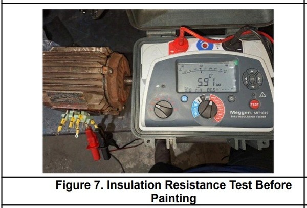 Insulation test AC Electromotor SIFMA setelah rewinding