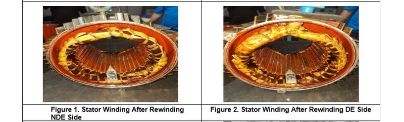 Stator setelah proses rewinding dan varnish