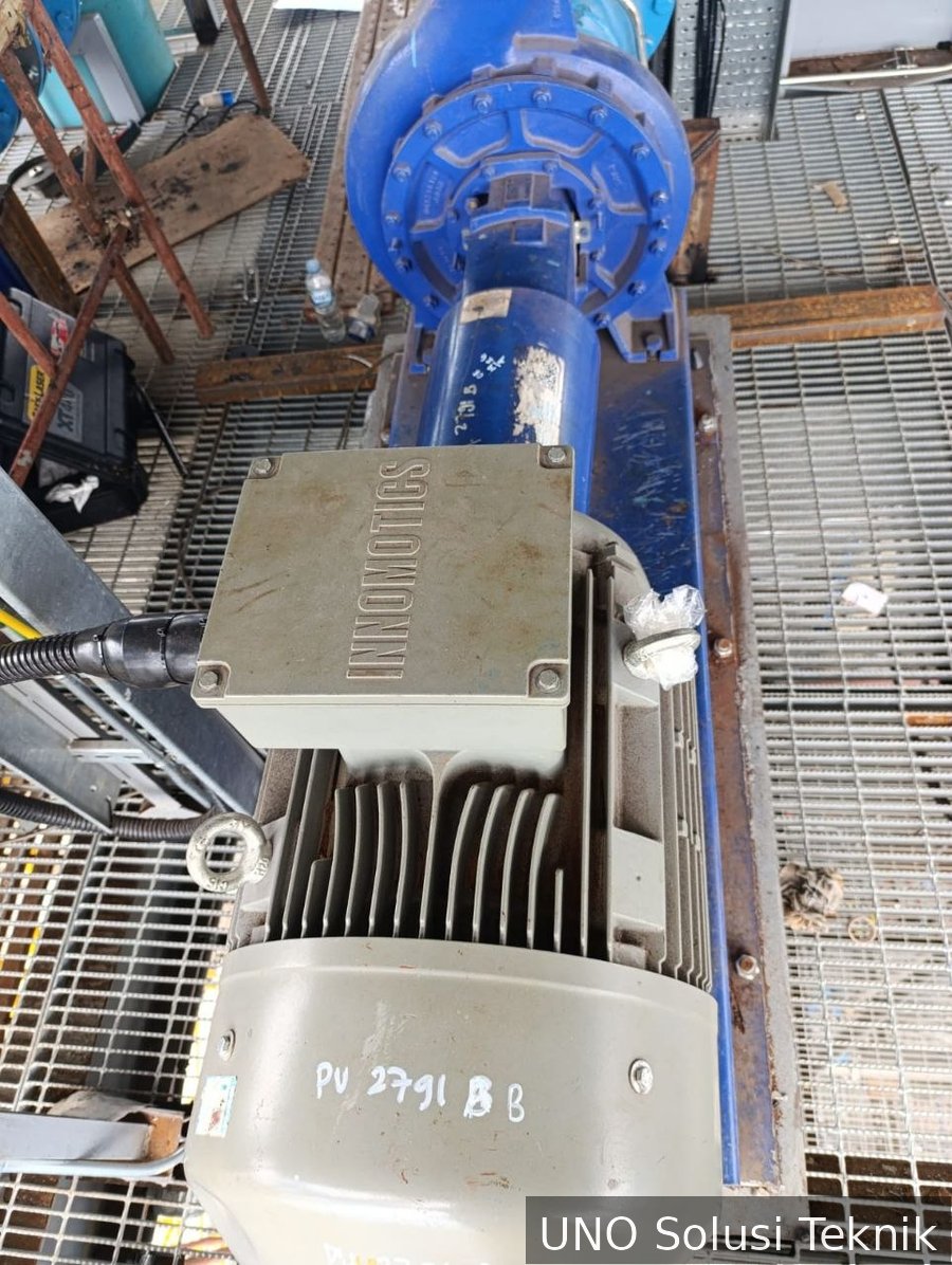 Motor INNOMOTICS 55KW yang akan di-align di pabrik kelapa sawit Smart Tarjun