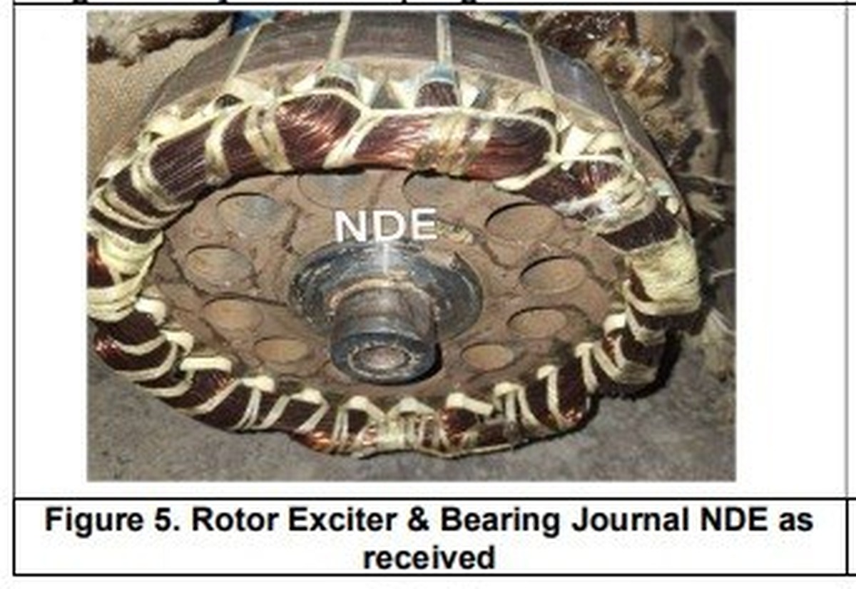Rotor exciter dan bearing journal NDE alternator 80 kVA