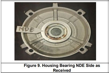 Housing bearing NDE motor blower 1,75KW setelah dismantling