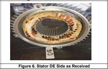 Stator DE motor blower 1,75KW setelah dismantling