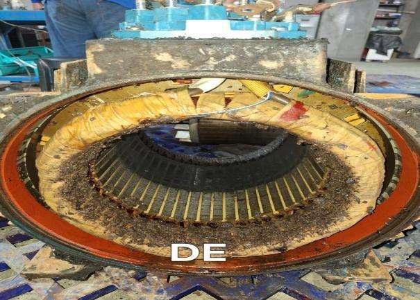 Stator DE Motor 45KW REA Kaltim saat inspeksi awal