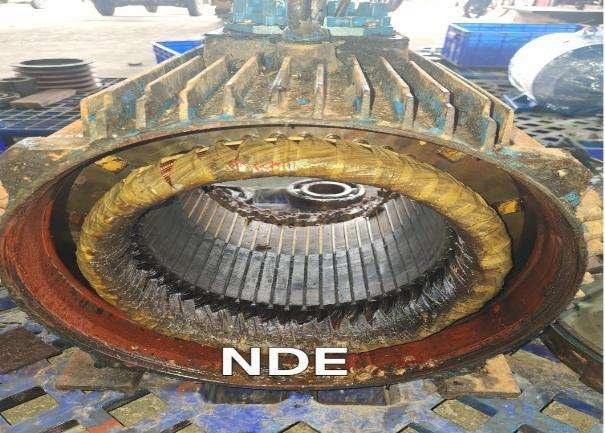Stator NDE Motor 45KW REA Kaltim saat inspeksi awal