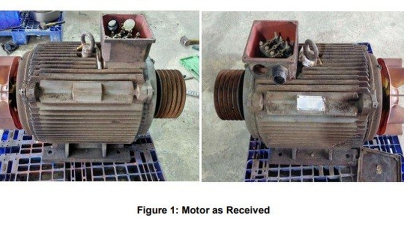 Inspection Motor 55KW TECO REA Kaltim winding burn outer cap crack dan bearing area out tolerance