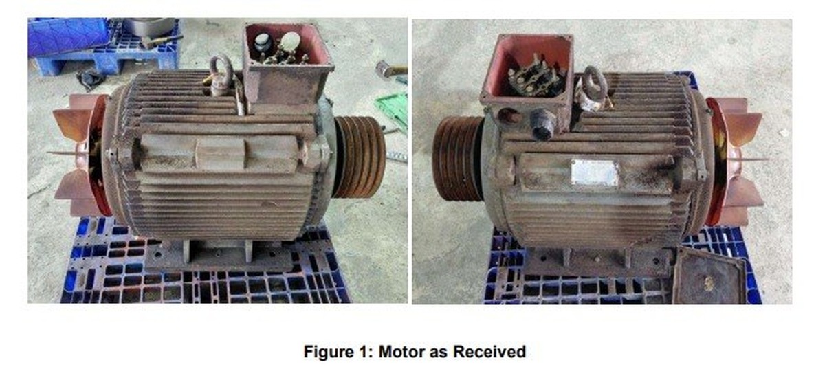 Motor 55KW TECO REA Kaltim saat diterima di workshop