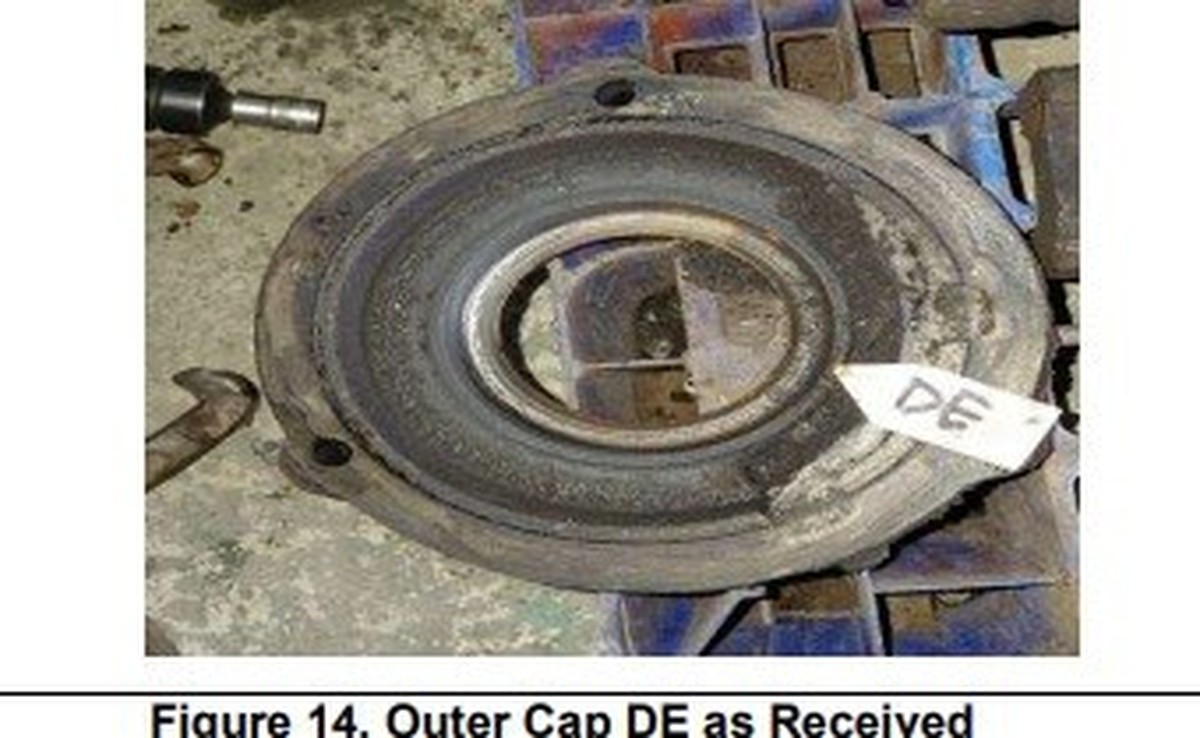 Outer cap DE Motor 55KW TECO REA Kaltim ditemukan crack