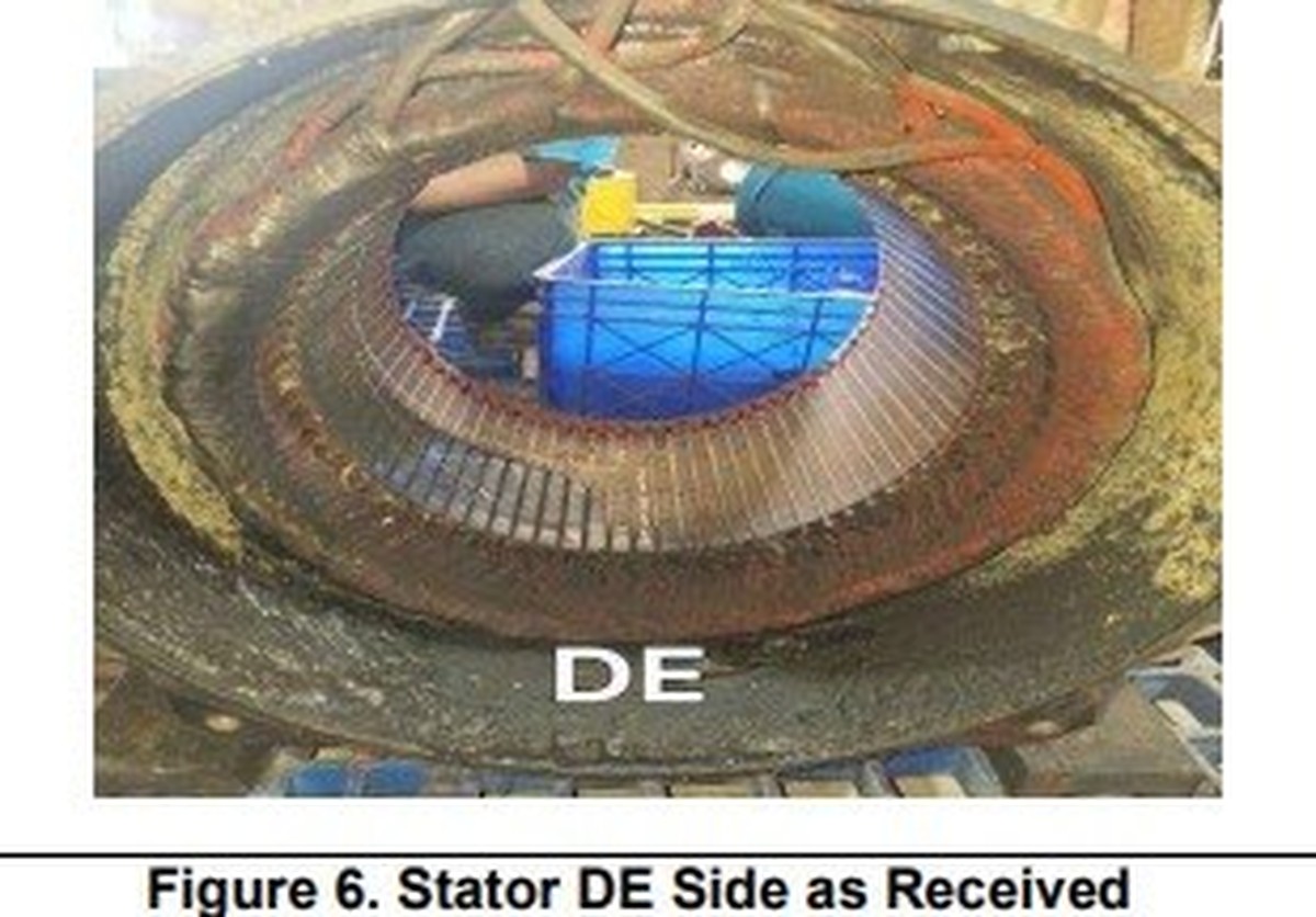 Stator DE Motor 55KW TECO REA Kaltim saat inspeksi awal