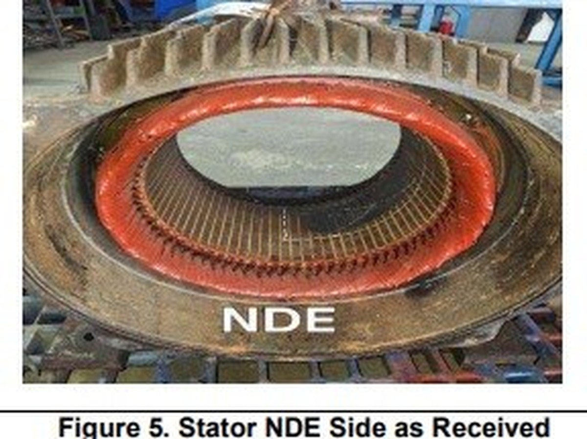 Stator NDE Motor 55KW TECO REA Kaltim saat inspeksi awal