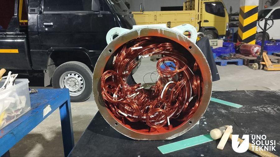 Copper Coil Inserted into Stator Slots