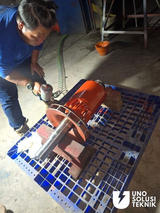 Tim UNO Finishing Rotor Assembly — Metal Spray Selesai