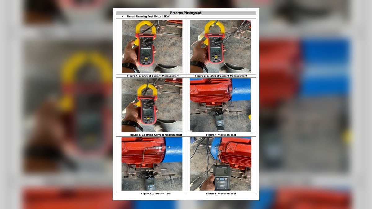 Running test motor Backwash UF A 15KW PLTU Kaltim Teluk setelah repair UNO Solusi Teknik