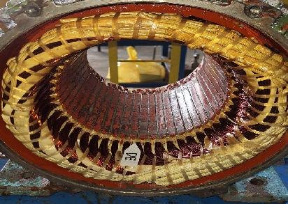 Stator motor 15KW setelah rewinding sisi NDE