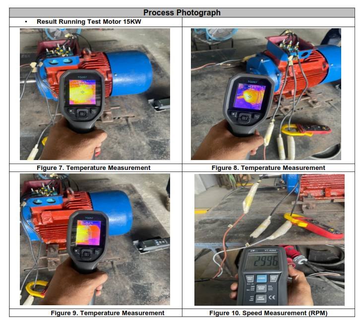 Thermal imaging dan speed test motor 15KW
