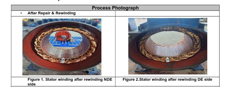 Stator winding motor 55KW setelah rewinding