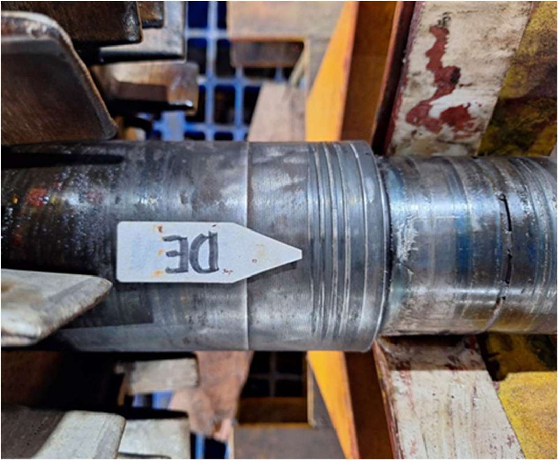 Journal DE motor 90KW KRN rusak sepanjang 15 cm