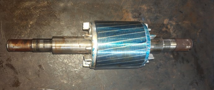 Rotor assembly Motor Rotary Valve 2,2KW setelah dismantling