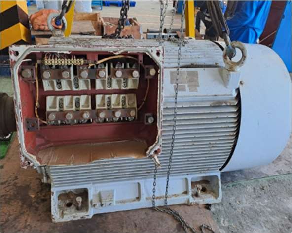 Motor Siemens 800KW BCL saat diterima untuk overhaul